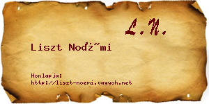 Liszt Noémi névjegykártya