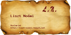 Liszt Noémi névjegykártya